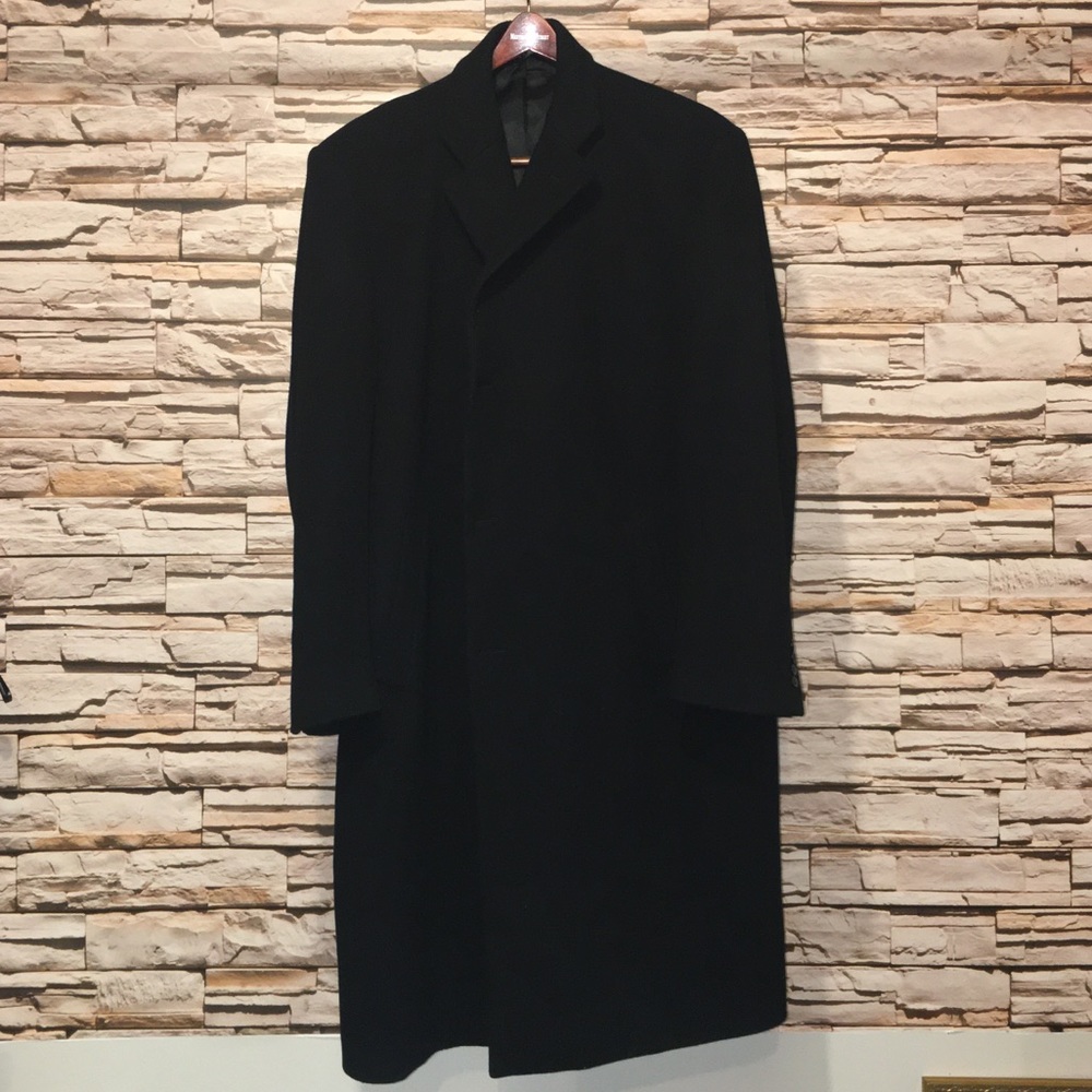Jos. A. Bank Men's Long Top Coat Black Exc cond